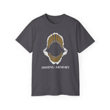 50cal Bullet Teeth Shark Jaw T-shirt Fishing Armory Design