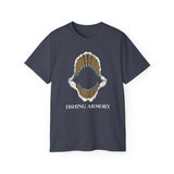 50cal Bullet Teeth Shark Jaw T-shirt Fishing Armory Design