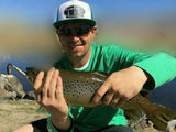 Big brown trout caught on the fishing armory  223 inline spinner bullet lure